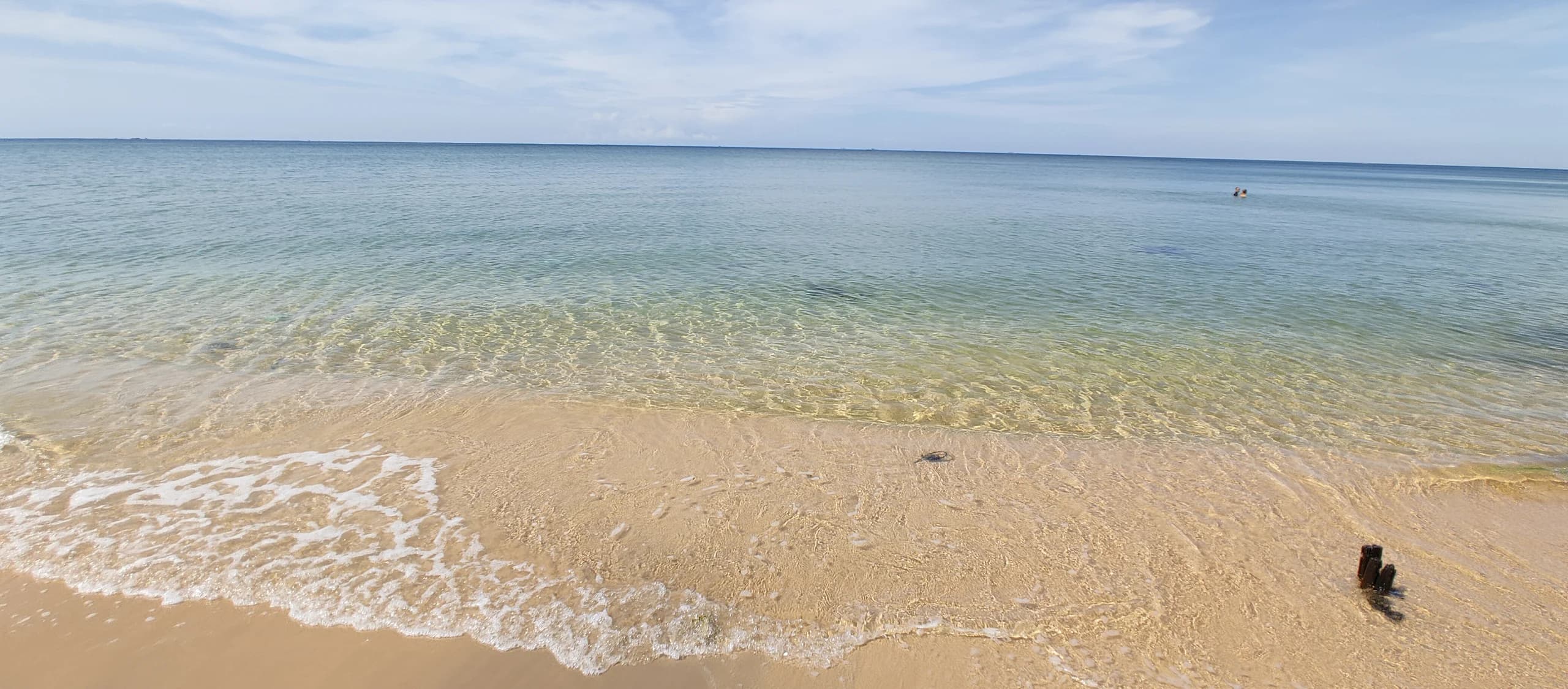 Long Beach sand and shallow water in morning light