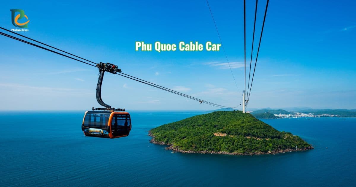 Phu Quoc cable car Hon Thom aerial view